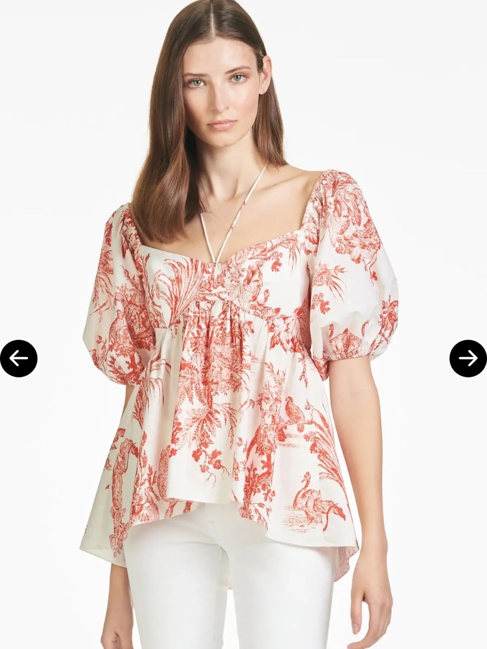 Sachin + Babi Sari Blouse w/ Coral Toile Print - cotton- #cottagecore - size 8!!